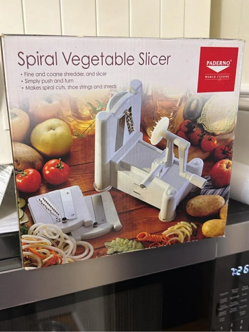 Paderno World Cuisine 3-Blade Spiral Vegetable Slicer  New In Box